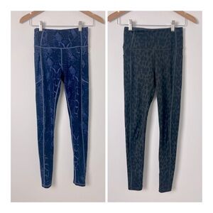 Victoria's Secret 2 Pairs Animal Print Leggings Pockets Athletic Yoga Fitness 4